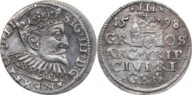 Riga 3 grosz 1598 - Sigismund III (1587-1632)
2.22 g. UNC/UNC Mint luster. In the Name of the Rulers of Poland-Lithuania in Riga. Iger R.98.1.b. Halj...