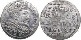 Riga 3 grosz 1598 - Sigismund III (1587-1632)
2.43 g. UNC/UNC Mint luster. In the Name of the Rulers of Poland-Lithuania in Riga. Iger R.98.1.c. Halj...