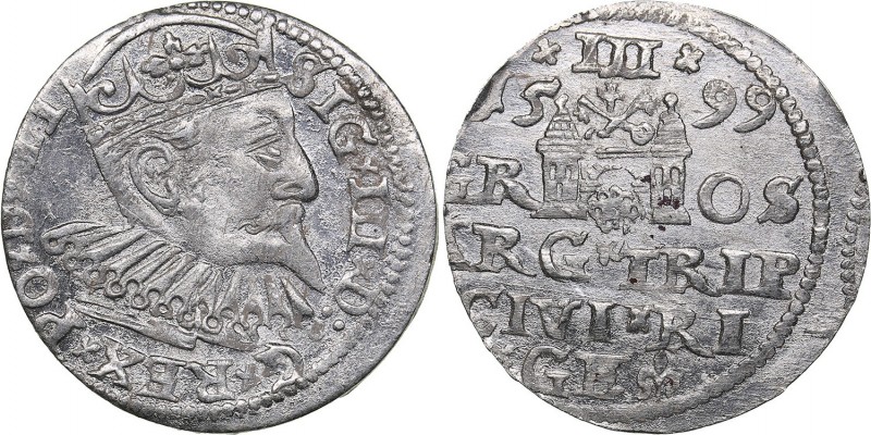 Riga 3 grosz 1599 - Sigismund III (1587-1632)
2.35 g. UNC/UNC Mint luster. In t...