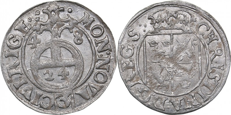 Riga 1/24 taler 1648 - Kristina (1632-1654)
1.00 g. UNC/UNC Mint lluster. Rare ...