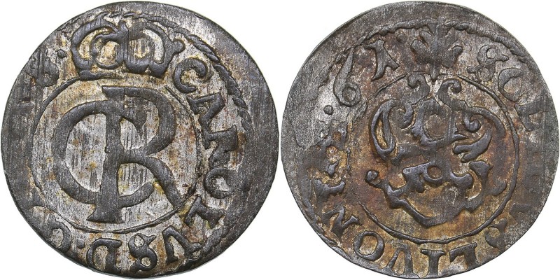 Livonia (Riga) Solidus 1661 - Karl XI (1660-1697)
0.65 g. XF/XF Mint luster. Ha...