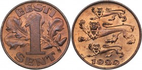 Estonia 1 sent 1929
1.93 g. UNC/UNC Mint luster. Rare condition! KM# 10
