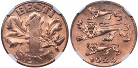 Estonia 1 sent 1929 NGC MS 64 RD
Mint luster. Rare condition! KM# 10