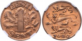Estonia 1 sent 1929 NGC MS 65 RB
Mint luster. Rare condition! KM# 10