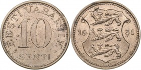 Estonia 10 senti 1931
2.52 g. XF/AU Mint luster. KM# 12
