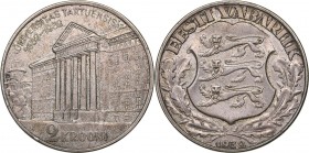 Estonia 2 krooni 1932
12.01 g. AU/AU KM# 13. Mint luster. University of Tartu.