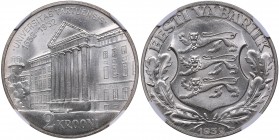 Estonia 2 krooni 1932 NGC MS 64
NGC MS 64. KM# 13. Rare condition. Mint luster. University of Tartu.