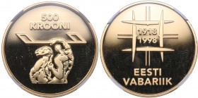 Estonia 500 krooni 1998 NGC PF 69 ULTRA CAMEO
Republic of Estonia - 80th Anniversary. KM# 34.