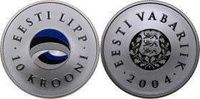 Estonia 10 krooni 2004 - Estonian Flag
28.28 g. PROOF. Box and certificate.