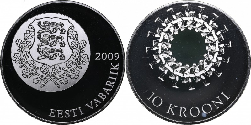 Estonia 10 krooni 2009 - Song Festival
31.10 g. PROOF. Certificate and box.