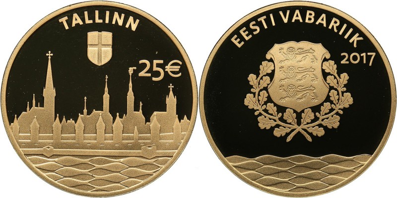 Estonia 25 euro 2017 - Hanseatic city Tallinn
3.11 g. PROOF. Box and certificat...