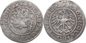 Lithuania 1/2 grosz 1521 - Sigismund I (1506-1548)
1.16 g. VF/VF Ivanauskas# 1S261-9. SIGISMVANDI