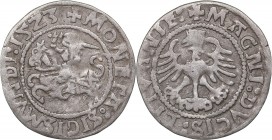 Lithuania 1/2 grosz 1523 - Sigismund I (1506-1548)
1.15 g. VF+/VF Ivanauskas# 1S295-10 RR. Rare!