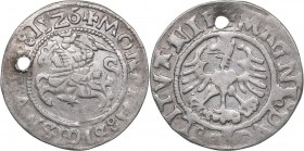 Lithuania 1/2 grosz 1526 - Sigismund I (1506-1548)
1.18 g. VF/VF The hole. Kop. 3174, Ivanauskas# 1S326-10