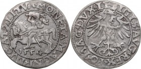 Lithuania 1/2 grosz 1554 - Sigismund II Augustus (1545-1572)
1.14 g. VF+/VF+ Ivanauskas# 4SA51-6 RRR. Very rare!