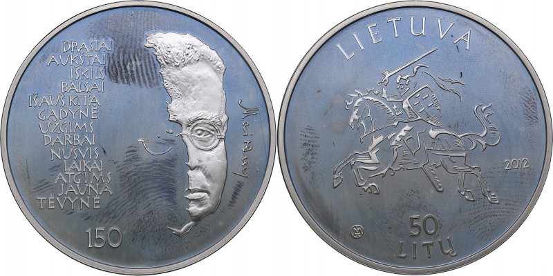 Lithuania 50 litas 2012
28.28 g. PROOF Box and certificate. Jonas Mačiulis.