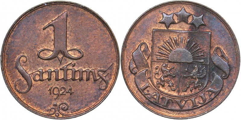 Latvia 1 santims 1924
1.79 g. UNC/UNC Mint luster. KM# 1