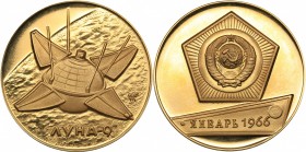 Russia - USSR medal Luna 9 (1966)
16.86 g. PROOF. Au900 Minted only 768 pc. Diameter 29 mm. Moscow mint. V.M. Akimushkina. Salykov, Schkurko# 456. Ra...