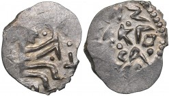Russia - Tver AR Denga - Boris Alexandrovich 1425-1461
0.56 g. AU/AU Mint luster. Boris Alexandrovich., 1425-1461. The moneyer (mint worker), sitting...