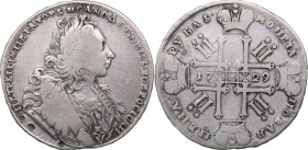 Russia Rouble 1729
26.93 g. F/F Bitkin# 124 R1. Very rare coin! Peter II (1727-1729)