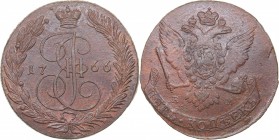 Russia 5 kopecks 1766 ЕМ
53.43 g. AU/AU Rare condition! Bitkin# 612. Catherine II (1762-1796)