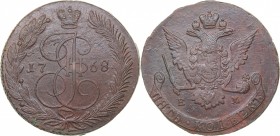Russia 5 kopecks 1768 ЕМ
53.59 g. AU/AU Rare condition! Bitkin# 614. Eagle type 1763-1767. Catherine II (1762-1796)