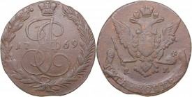 Russia 5 kopecks 1769 ЕМ
46.55 g. VF/VF Bitkin# 617. Eagle type 1770-1777. Catherine II (1762-1796)