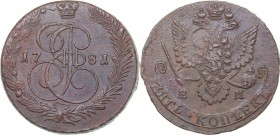 Russia 5 kopecks 1781 ЕМ
58.62 g. AU/AU Rare condition. Bitkin# 631. Catherine II (1762-1796)