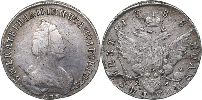 Russia Polupoltinnik 1788 СПБ-ЯА
5.35 g. F/F Bitkin# 346. The coin has been mou...