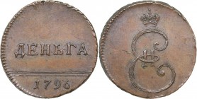 Russia Denga 1796
4.03 g. AU/AU Bitkin# H957 R2. Very rare! Novodel. Catherine II (1762-1796)