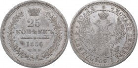 Russia 25 kopeks 1856 СПБ-ФБ
5.04 g. VF+/VF- Bitkin# 54. Alexander II (1854-1881)