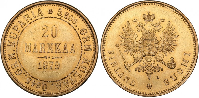 Russia - Grand Duchy of Finland 20 markkaa 1879 S
6.45 g. UNC/UNC Mint luster. ...