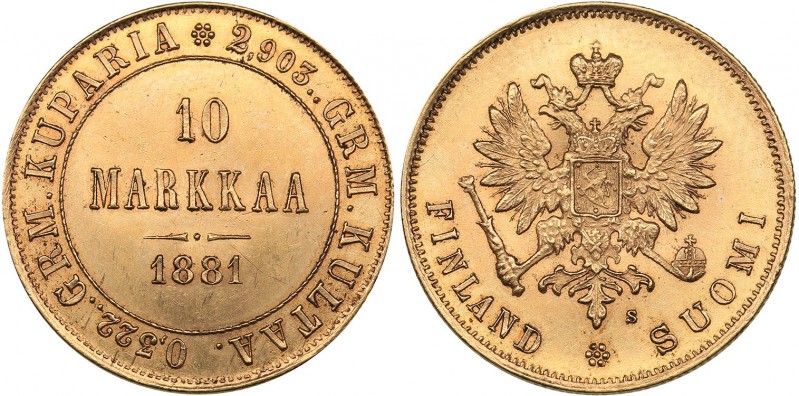 Russia - Grand Duchy of Finland 10 markkaa 1878 S1881
3.23 g. UNC/UNC Mint lust...