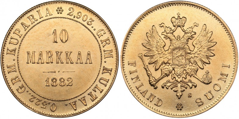 Russia - Grand Duchy of Finland 10 markkaa 1882 S
3.22 g. UNC/UNC Mint luster. ...