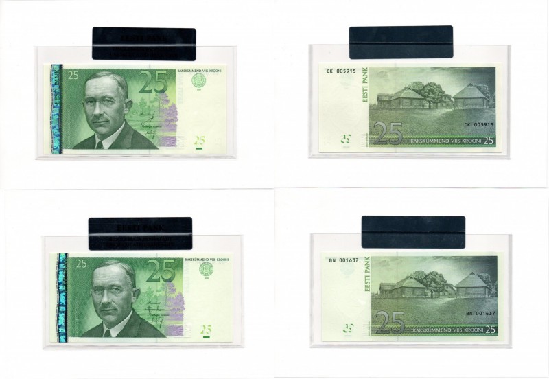 Estonia 25 krooni 2002-2007 (4)
In bank package. UNC