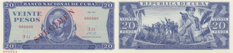 Cuba 20 peso 1971 - SPECIMEN
UNC