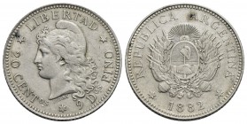 ARGENTINA - Repubblica - 20 Centavos - 1882 - AG Kr. 27 - SPL-FDC