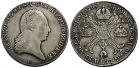 AUSTRIA - Francesco II (1792-1806) - Tallero - 1795 H - AG Kr. 62.1 Appiccagnolo rimosso - BB