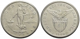 FILIPPINE - Repubblica - Peso - 1908 S - AG Kr. 172 - qFDC