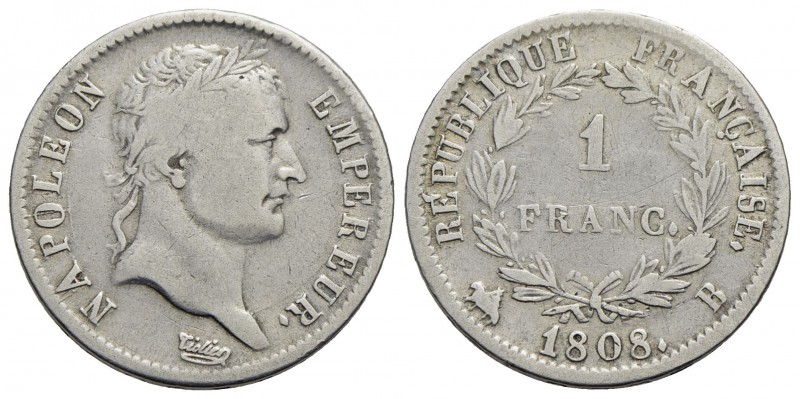 FRANCIA - Napoleone I, Imperatore (1804-1814) - Franco - 1808 B - AG Kr. 682.1 -...