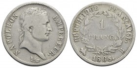 FRANCIA - Napoleone I, Imperatore (1804-1814) - Franco - 1808 B - AG Kr. 682.1 - qBB