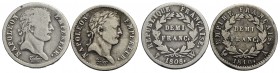 FRANCIA - Napoleone I, Imperatore (1804-1814) - Mezzo franco - 1808 W - AG Kr. 680.1 Assieme ad altro esemplare 1810 A (BB) - Lotto di due monete - qB...