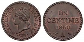 FRANCIA - Seconda Repubblica (1848-1852) - Centesimo - 1850 - CU NC Kr. 754 Rame rosso - FDC