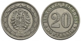 GERMANIA - Guglielmo I (1871-1888) - 20 Pfennig - 1888 A - MI Kr. 9.1 - SPL-FDC