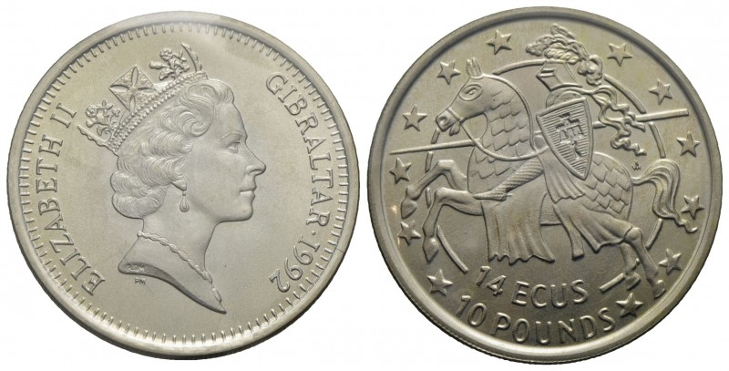 GIBILTERRA - Elisabetta II (1952) - 14 Ecus - 10 Pounds - 1992 - AG Kr. 624 In c...
