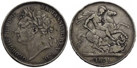 GRAN BRETAGNA - Giorgio IV (1820-1830) - Corona - 1821 - AG Kr. 680.1 Colpi - BB