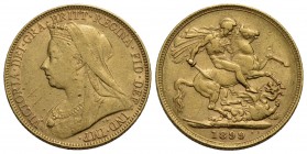 ESTERE - AUSTRALIA - Vittoria (1837-1901) - Sterlina 1899 P - Velata Kr. 13 R AU  Segnetti - BB