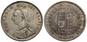 GRAN BRETAGNA - Vittoria (1837-1901) - Mezza corona - 1887 - AG Kr. 764 - SPL