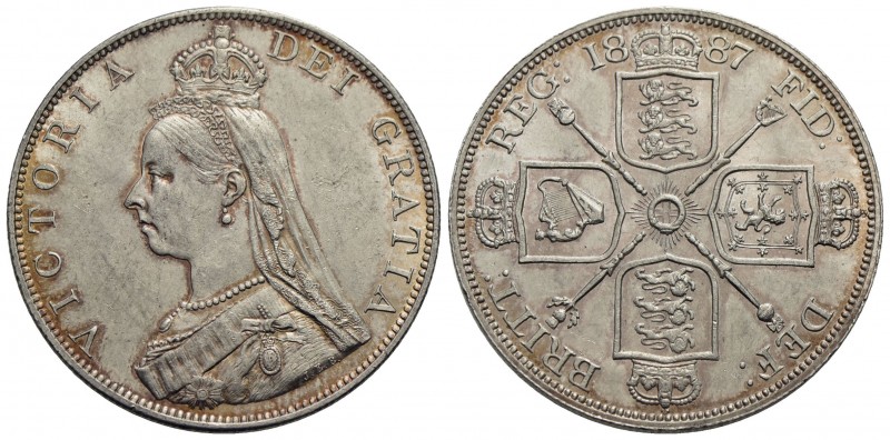 GRAN BRETAGNA - Vittoria (1837-1901) - Doppio fiorino - 1887 - AG Kr. 763 Stupen...
