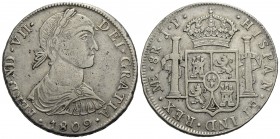 PERU' - Ferdinando VII (1808-1821) - 8 Reali - 1809 JP - AG R Kr. 106.2 FERDND e busto piccolo - BB+